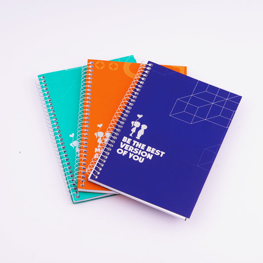 Wire bound Notebook – Bristol Cover Coated Paper Assorted Designs