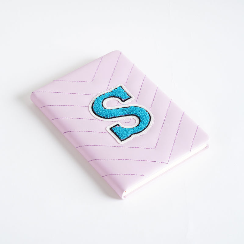A5 Alphabet Notebook – Leather Cover Embroidered Design